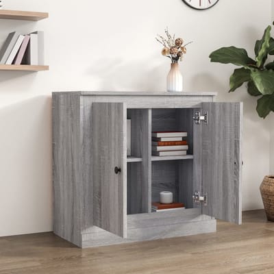 vidaXL - Dressoir - 70x35,5x67,5 - cm - bewerkt - hout - grijs - sonoma - eikenkleurig