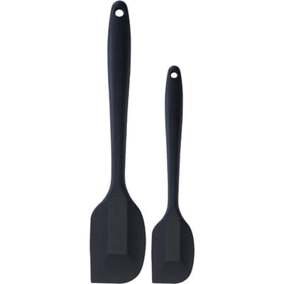 Siliconen schraper met lange steel voor boter, cake, kookgereedschap, keukengerei(Groen) black