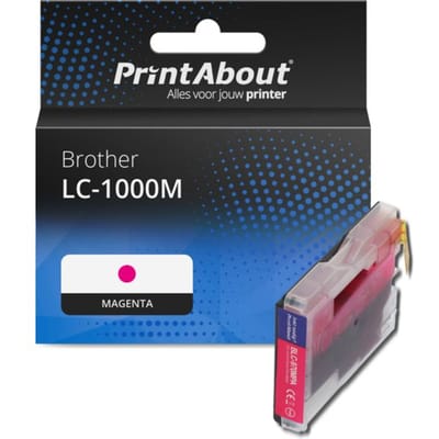 PrintAbout huismerk Inktcartridge LC-1000M Magenta Geschikt voor Brother