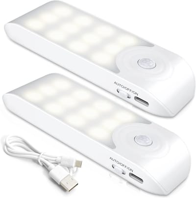 EXCITAT Nachtlampje - Oplaadbaar - met bewegingssensor - LED-lamp - Magnetische wandlamp - Geschikt voor kasten, slaapkamers, gangen, garderobekasten, trappen