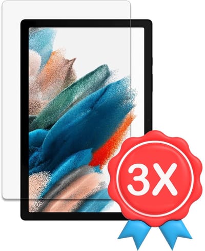 Screenprotector Glas - Tempered Glass Screen Protector Geschikt voor: Samsung Galaxy Tab A8 (2021/2022) - 10.5 Inch (SM-X200/X205/X207) - 3x