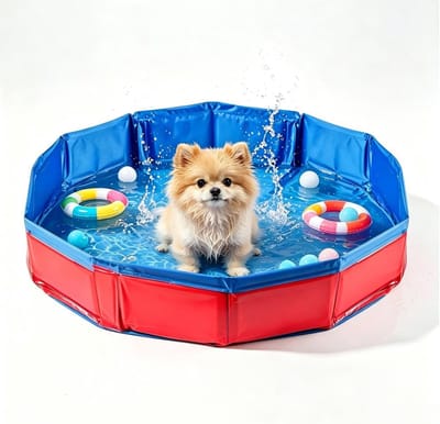 Quvo® Hondenzwembad - Hondenzwembaden - Hondenzwembad Opvouwbaar - Rood/Blauw - 50cm x 10cm x 10cm
