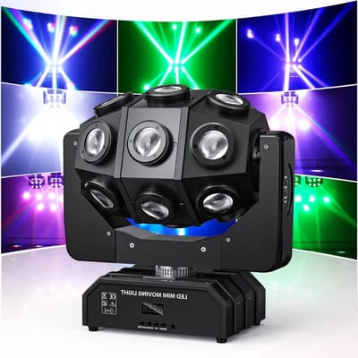 Thuys – Moving Head 180W – LED Disco Licht RGBW Partylicht Dmx 512 – Podiumverlichting DJ Verlichting Voor – Bar Effectstraler Club