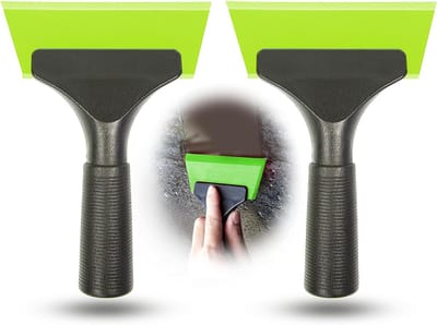 Kleine rakel - Ruitwisser schraper - Gladde oppervlakken reinigen - Duurzaam flexibel rubber - 18 cm hoog - Groen