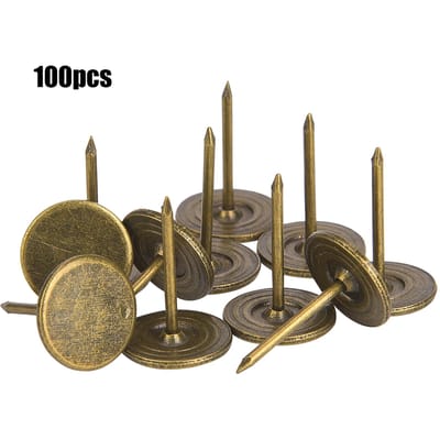 100 Stuks Bekledingsnagel Platte Kop Cyaan Brons IJzer Decoratieve Spijker Sofa Meubelaccessoires 14mm diameter x 20mm length