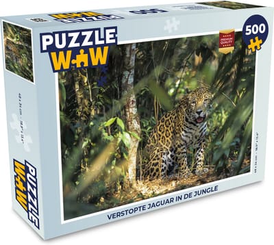 Puzzel Verstopte jaguar in de jungle - Legpuzzel - Puzzel 500 stukjes