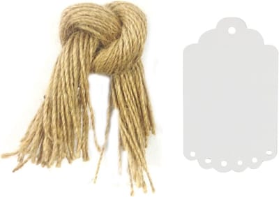Cadeaulabels - Hangtags Prijskaartjes - Geschenken Versieren - Geschulpte Rand - 7 cm bij 45 cm - Wit