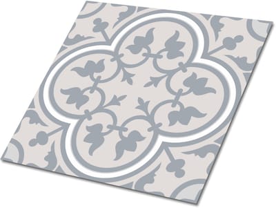 Tulup PVC Tegels - Bloemenpatroon Vinyl Tegels - 30 cm x 30 cm - Grijs Zelfklevende Vinyl Tegels - Verpakking van 9 stuks - Klassiek Plaktegels - Vinyl Wandtegels - Plaktegels keuken en Badkamer
