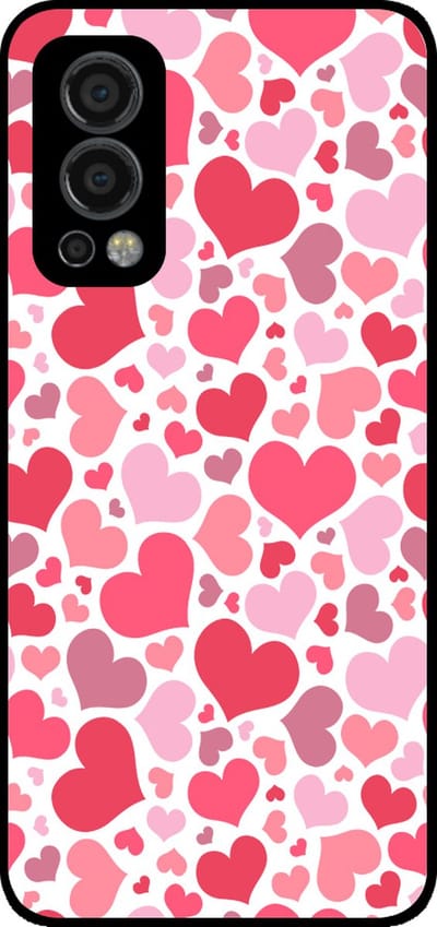 Smartphonica Telefoonhoesje Geschikt voor OnePlus Nord 2 met Hartjes Print - Hearts Design TPU Backcover Case - Kinder Hoesje met Hartjes Design geschikt voor OnePlus Nord 2