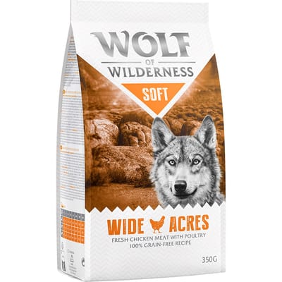 Probeer nu! Wolf of Wilderness Droogvoer, Enkele Blikken & Snacks - Soft Wide Acres - Kip 350 g droogvoer