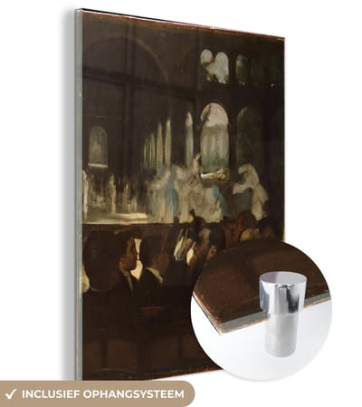 ® Glasschilderij 120x160 cm - Schilderij acrylglas - The Ballet from Robert le Diable - Schilderij van Edgar Degas - Foto op glas - Muurdecoratie woonkamer - Wanddecoratie slaapkamer - Schilderijen