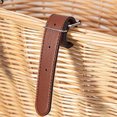 Wicker D-Shaped Bicycle Basket Front Handlebar - Waterproof Bike Storage Basket