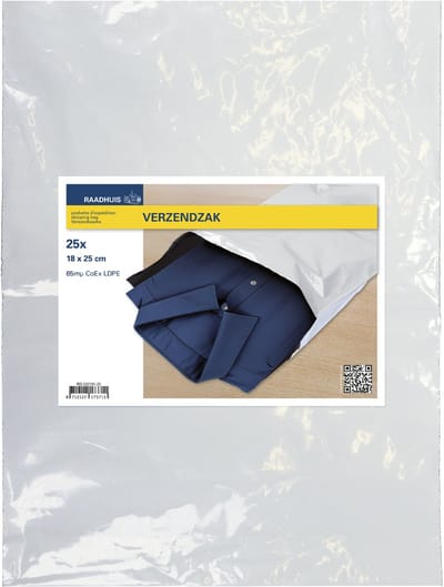 Raadhuis verzendzakken plastic - 18 x 25 cm - aantal 25 stuks
