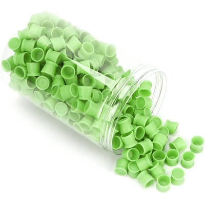 300 pcs Tasse à Pigment d'Encre de Tatouage Jetable en Silicone pour Sourcils Lèvres Yeux Tasse à Pigment de Tatouage Blanc vert