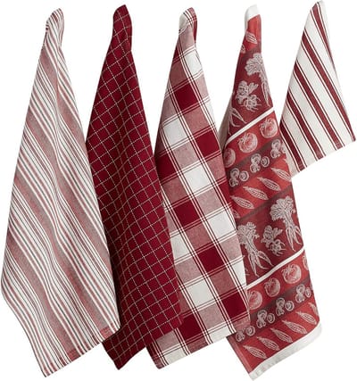 Keukentextiel Set - Theedoeken Vaatdoeken - Keukenwerk - 100% Katoen - 5 Delig - Assorti