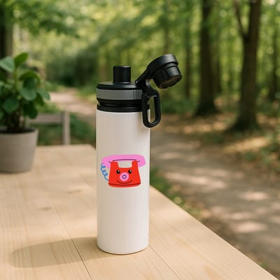 Hacebo® - Telefoon waterfles met draaidop grijs - Kind - Kinderen - Speelgoed - mobiel - cadeau - water fles - 850ML