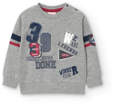 Boboli Fleece Sweatshirt Grijs 12 Months Jongens