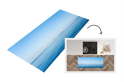Keukenloper - Loper keuken - Zee - Horizon - Blauw - 120x50 cm - Keukenloper vinyl