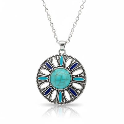 Aramat Jewels | Halskettingen | Boho Halsketting met ronde hanger | | | |1,5mm | Metaal | Volwassenen | Verkleurd niet
