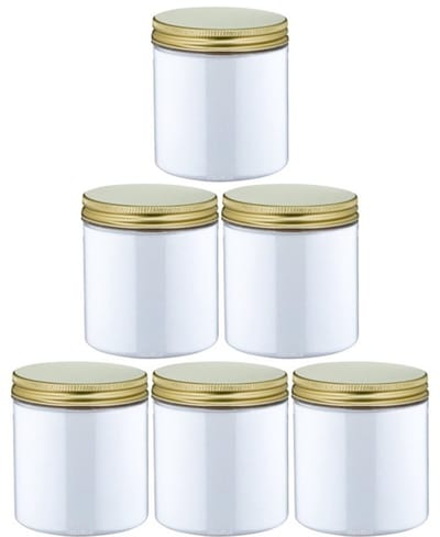 Scrubzout Perzik 300 gram - Pot met gouden deksel - set van 6 stuks - Hydraterende Lichaamsscrub