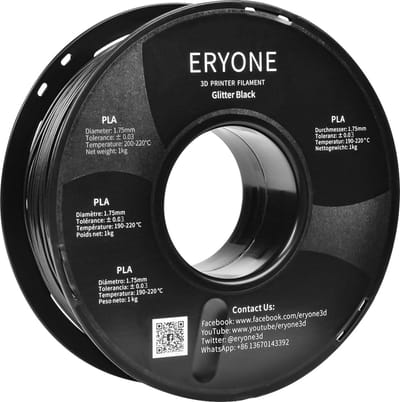 Eryone - Galaxy Black - PLA Filament - 1Kg 1.75mm - Voor 3D-printer en 3D-pen -  Zwart