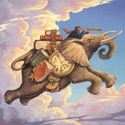 5D DIY Diamond Painting vliegende olifant Borduren Kruissteek Strass Mozaïek Home Decor 30X30CM beige