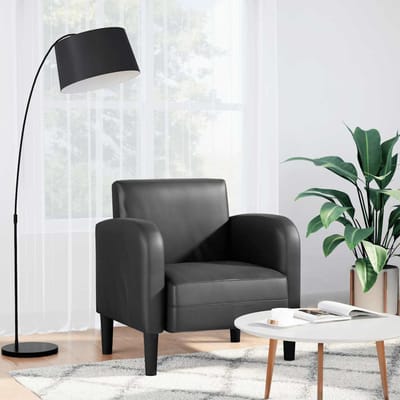 vidaXL - Fauteuil - met - armleuningen - 54 - cm - kunstleer - zwart
