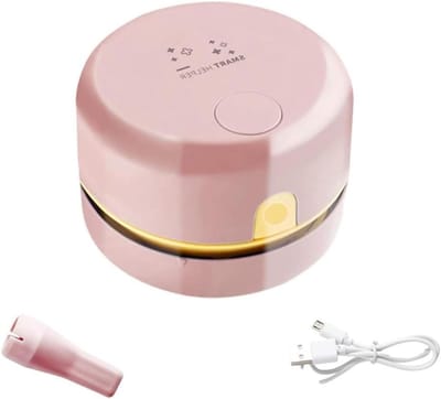 Mini Stofzuiger - Tafel Kruimeldief - Bureau Schoonmaken - Oplaadbaar Ontwerp - Compact Formaat - Roze