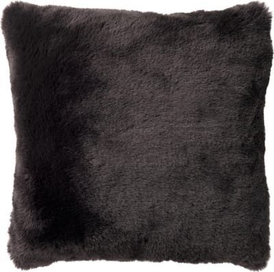 Dutch Decor ZAYA - kussenhoes 60x60 cm - bontlook - extra groot - Raven - zwart - met rits - zonder binnenkussen