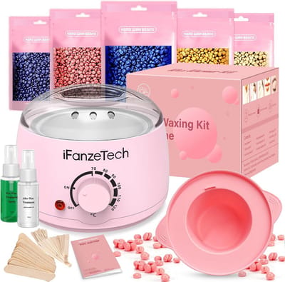 Waxmachine Set voor Vrouwen - Harskit voor Haarverwijdering met Wax Pot en 500g Waxparels voor Gezicht, Wenkbrauwen, Lichaam en Bikinilijn