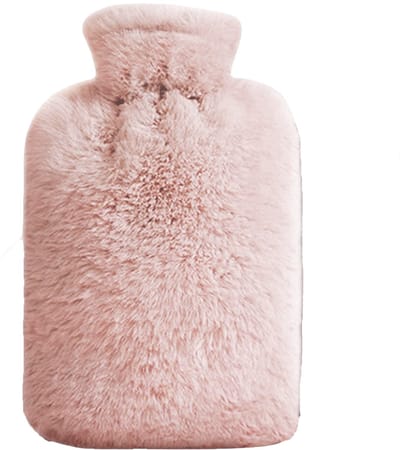 Draagbare kruik - 500 ml warm kompreszak - Met water gevulde kruik - Warme kruik voor het verwarmen van de taille en rug van het bed - Met fleece hoes -Verbrede waterinlaat - Geschikt voor het verwarmen van handen, rug, nek en benen - Roze