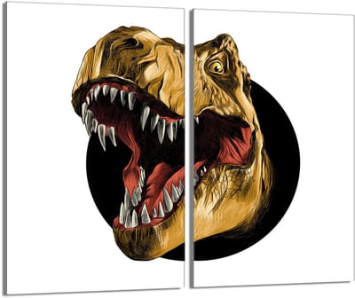 TMK ArtDeko Serie - Snijplank - Glazen Beschermplaat - 2x30x52 cm - Dinozaur Motief
