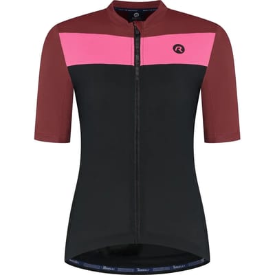 Rogelli Core Block Dames Fietsshirt - Korte mouw - Bordeaux/Roze