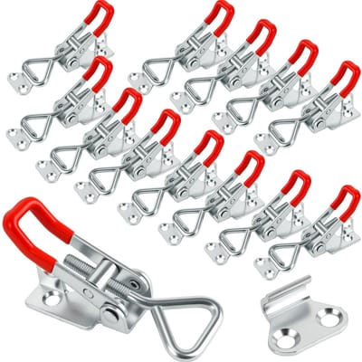 Dailygoody - Tension Clasp - Lever Clasp - Sterke metalen constructie - Grijs - Toggle Latch - Geschikt voor kasten en laden - 12 stuks