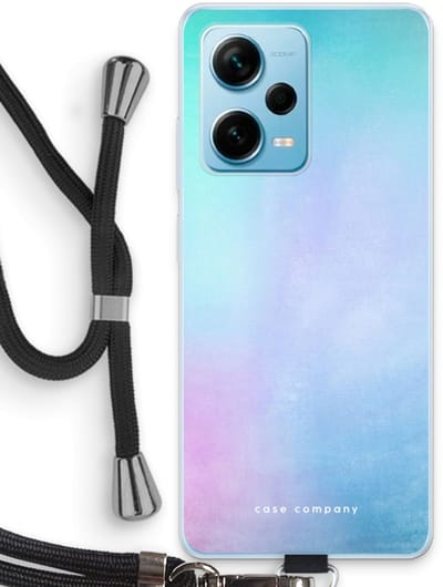 Case Company® - Hoesje met koord geschikt voor Xiaomi Redmi Note 12 Pro Plus hoesje met Koord - Mist pastel - Telefoonhoesje met Zwart Koord - Bescherming aan alle Kanten en Over de Schermrand