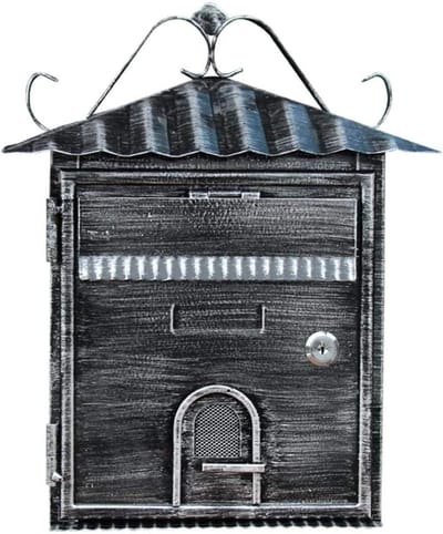 Brievenbus Aan Muur - Buitenpost Villa - Post Ontvangen - Gepoedercoat Metaal - 35 x 22 x 8.5 cm - Zwart