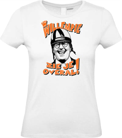 Dames t-shirt Willempie | EK 2024 Holland |Oranje Shirt| Koningsdag kleding | Wit Dames | maat XS