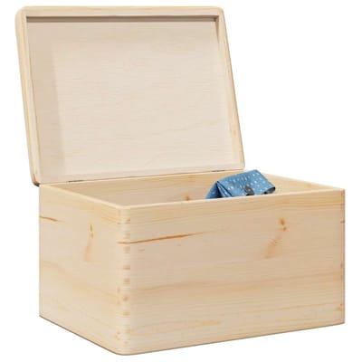 vidaXL - Houten - kist - met - deksel - 40x30x23 - cm - massief - grenenhout