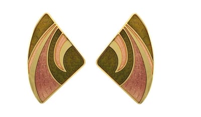 Behave - Oorclips dames - driehoekmotief - roze - 3,5 cm