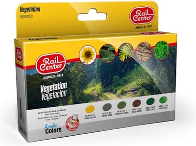 AMMO by Mig Jimenez Hobbyverf Acrylverf - MIG R1021 Rail Center - Vegetation - Acryl Set Verf set - 6x 15 ml