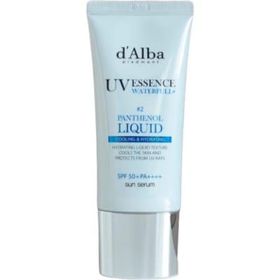 d'Alba Sérum Solaire Liquide au Panthénol Effet Hydratant & Base 50ml Crème Solaire Coréenne Protection Solaire Quotidienne