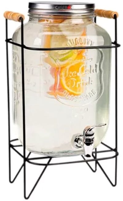 Dispenser - 8L - Drankdispenser - Glazen Drankdispenser - CSX en Organisatie Dispenser - Transparant Wit