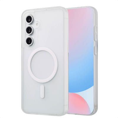 imoshion Hoesje - Geschikt voor Samsung Galaxy S24 FE - Color Guard Backcover met Magnetische Ring - Wit