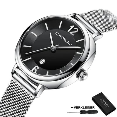 CRRJU Horloges voor Vrouwen Dameshorloge Meisjes Dames Watch Horloge Ø Horlogebox Geschenkdoos Ø Zilver Zwart