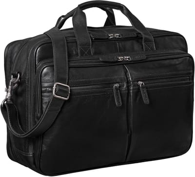 XXL Leren Aktetas Heren 17.3 tot 19 Inch Laptop Schoudertas Kantoor Vintage