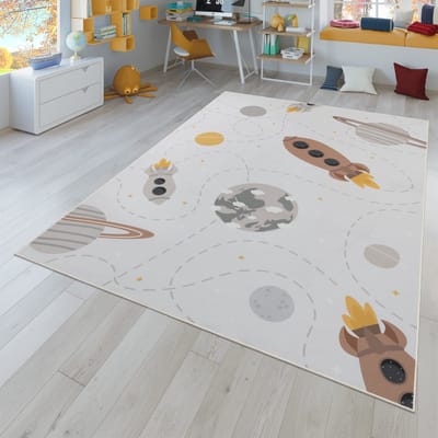 Kinderkamertapijt tapijt kinderkamertapijt antislip planeten sterren raketten