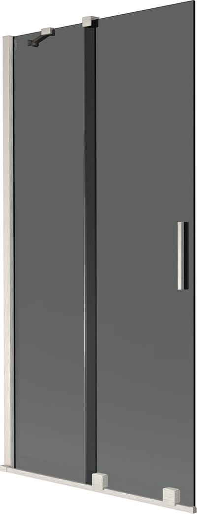 Mexen Velar badwand 2-vleugelige schuifdeur 90 x 150 , grafiet, geborsteld nikkel - 896-090-000-41-97