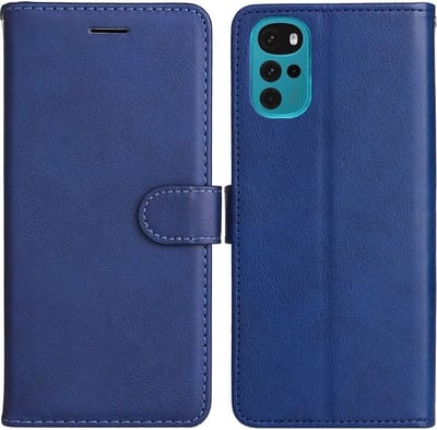 LuxeBass Hoesje geschikt voor Motorola Moto G22 - Boekhoesje - Blauw - Portemonneehoesje gsm hoesje - telefoonhoes - telefoonhoesjes