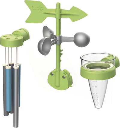Weerstation Speelset voor Buiten: Klok, Windvaan, Anemometer en Regenmeter - Vanaf 2 Jaar