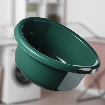 KADAX Kunststof kom, spoelbak in verschillende maten en kleuren, robuuste wasbak, universele kom, spoelbak voor badkamer, wasruimte (1,9 l, groen)